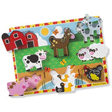Melissa & Doug Wooden Chunky Puzzle Farm/Pet/Safari/Shapes Puzzle (8 Piece)