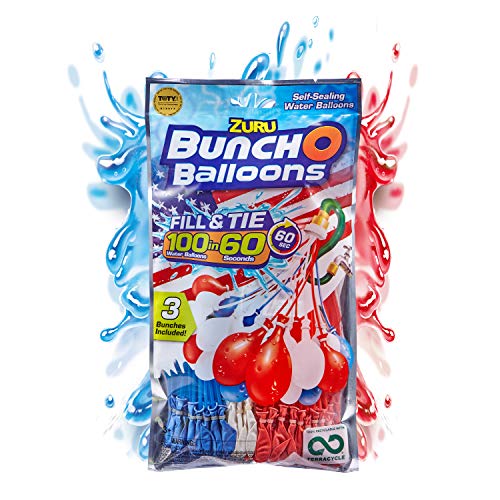 Bunch O Balloons 100 Rapid-Filling Self-Sealing Water Red, White & Blue Balloons