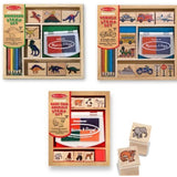 4 Item Bundle: Melissa & Doug Baby Zoo Animals Stamps + Vehicles Stamps + Dinosaur Stamps + Free Gift