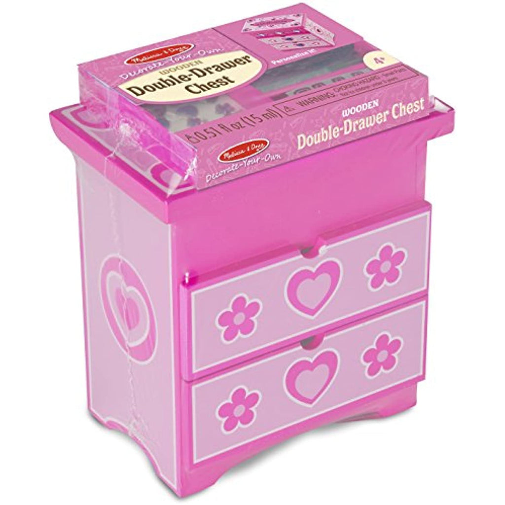 Melissa & Doug Double Chest of Drawers Decorate-Your-Own Kit & 1 Scratch Art Mini-Pad Bundle (09527)