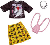Barbie Complete Looks Doll Clothes, Outfit Dolls Featuring California Love Tee and Plaid Skirt Plus 2 Accessories, Gift for 3 to 8 Year Olds
