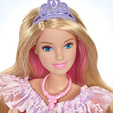 Barbie Dreamtopia Royal Ball Princess Doll, Blonde Wearing Glittery Rainbow Ball Gown, with Brush and 5 Accessories, Gift for 3 to 7 Year Olds