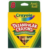 Set of 3 |Crayola Anti-Roll Triangular Crayons, 8 Assorted Colors