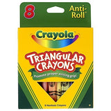 Crayola Anti-Roll Triangular Crayons, 8 Assorted Colors