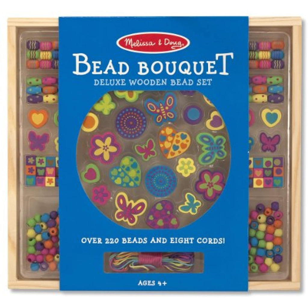 Melissa & Doug Wooden Deluxe Bead Accessory Creation Set & 1 Scratch Art Mini-Pad Bundle (04169)