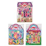 Melissa & Doug Puffy Sticker Pads Set: Fairy, Dress-Up, and Mermaid - 216 Reusable Stickers