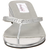 Dyeables Women's Chelsie Thong Dress Sandal,Silver Metallic,6 W US