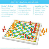 Melissa & Doug Double-Sided Wooden Chess & Pachisi Board Game