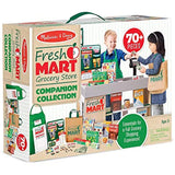 Melissa & Doug Bundle Includes 2 Items Toy Shopping Cart with Sturdy Metal Frame and Melissa amp; Doug Fresh Mart Grocery Store Food and Role Play Set 70+ Pcs Toy