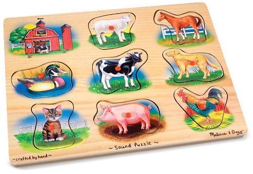 Melissa & Doug Farm Theme Sound Puzzle & 1 Scratch Art Mini-Pad Bundle