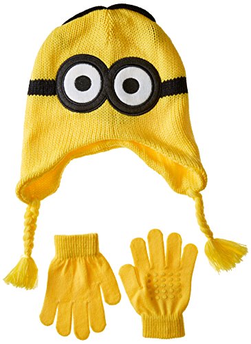 Despicable Me Boys' Little Reversible Laplander and Glove Set, Multi, One Size