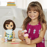 Baby Alive Magical Scoops Baby: Brunette Baby Doll with Dress and Accessories: Ice Cream Cone, Scooper, Comb and More, Perfect Toy for 3-Year-Old Girls and Boys and Up