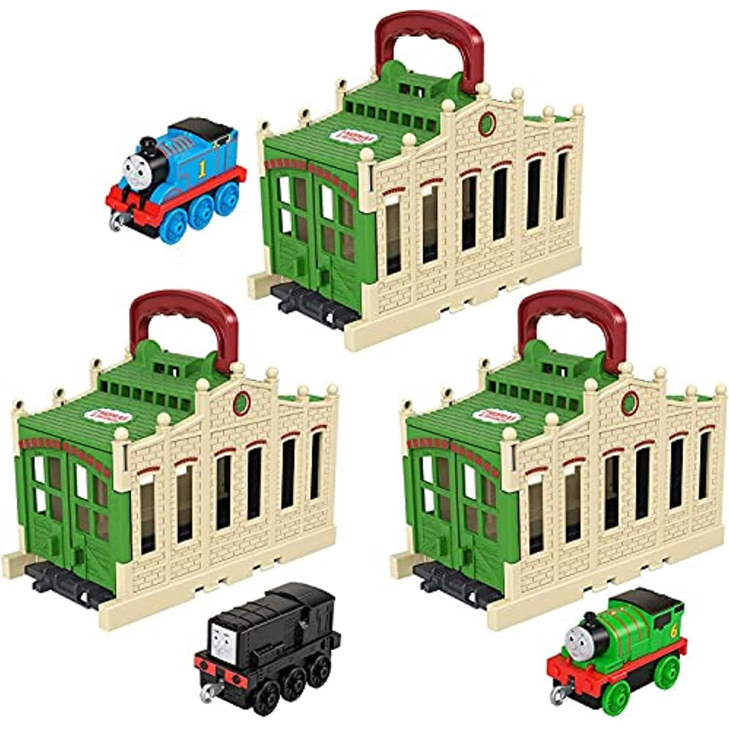 Thomas & Friends Connect & Go shed and Push-Along Train Engines for Preschool Kids Ages 3 Years and up