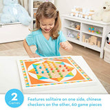 Melissa & Doug Double-Sided Wooden Solitaire & Chinese Checkers Board Game