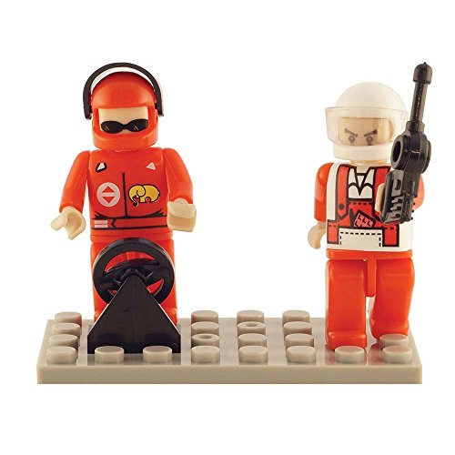 Bundle of 2 |Brictek Mini-Figurines (2 pcs Police/Prisoner & 2 pcs Racing Sets)