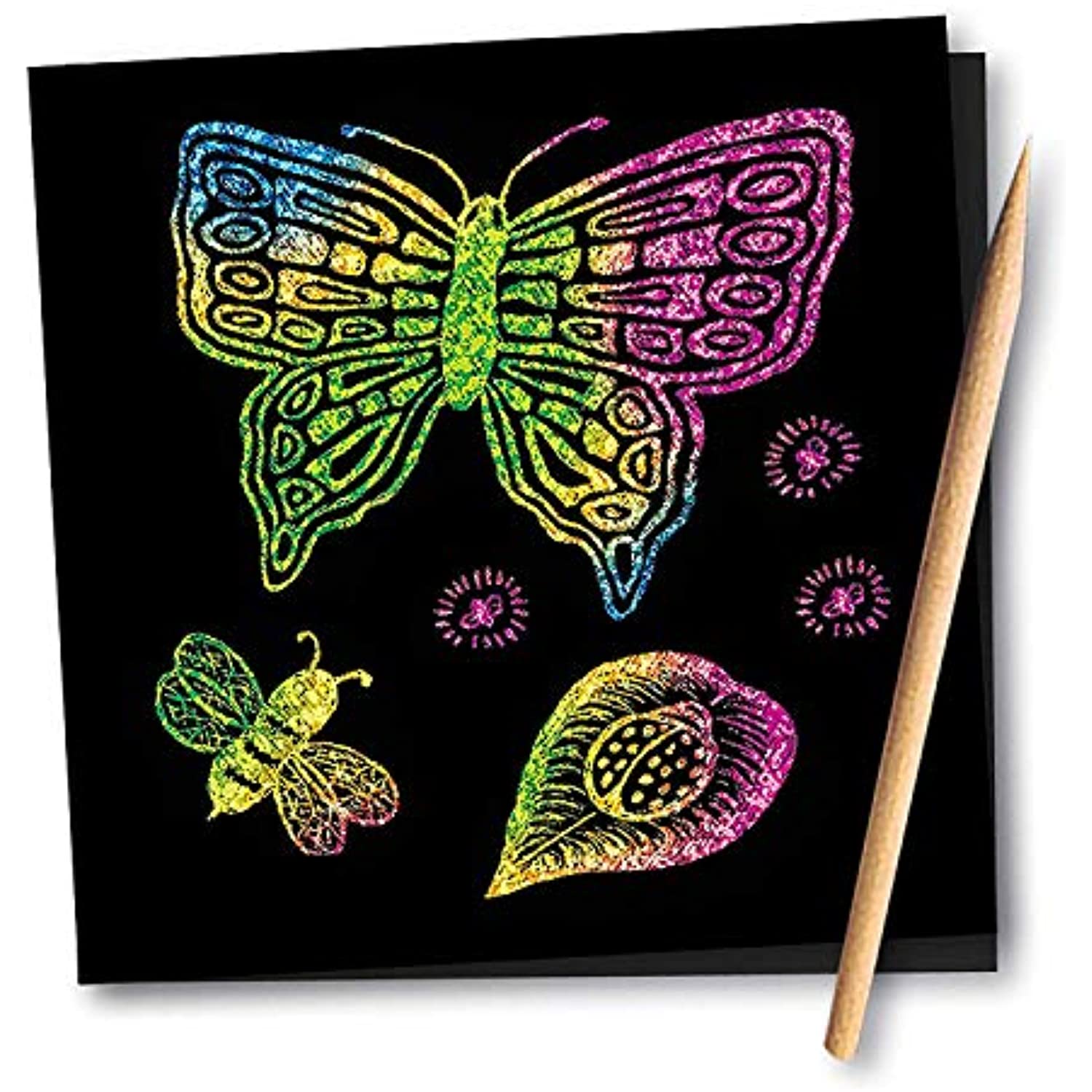 Melissa & Doug Scratch Art Doodle Pad with 16 Scratch-Art Boards and Wooden Stylus with Gift Cards