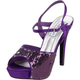 Touch Ups Women's Bev Platform Pump,Purple Sequins,8 M US