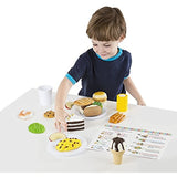 Melissa & Doug Bundle Includes 2 Items Food Fun Combine & Dine Dinners Toy, Blue Condiments Set (6 pcs) - Play Food, Stainless Steel Caddy