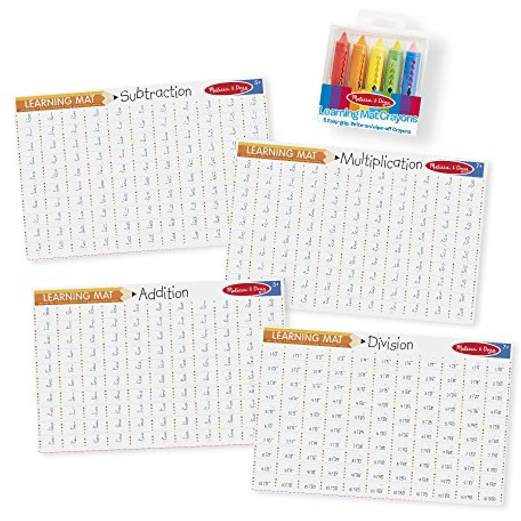 Melissa & Doug Math Skills Placemat Set - Addition, Subtraction, Multiplication, and Division