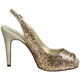 Coloriffics Women's Gala Pump,Gold Multi Glitter,5 M