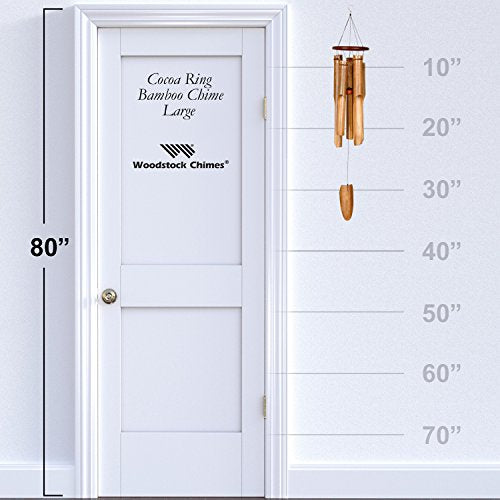 Woodstock Chimes C253 The Original Guaranteed Musically Tuned Chime Asli Arts Collection, Large, Cocoa Ring Bamboo