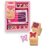 Melissa and Doug 2-Pack Stamp Set Bundle - Friendship Stamp Set with Butterfly and Heart Stamp Set - Creative Fun