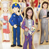 Guidecraft Wedgies Career Set of 30 Figures - Little Professionals Wooden Character Set, Kids Learning & Educational Toys