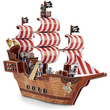 Melissa & Doug Pirate Ship: 3D Puzzle & Playset in One & 1 Scratch Art Mini-Pad Bundle (09045)