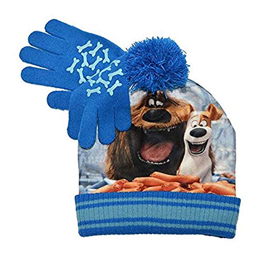 The Secret Life Of Pets Seeing Sausages Beanie And Glove Set (One size, Blue)