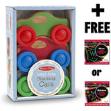 Melissa & Doug Stacking Cars: First Play Series & 1 Scratch Art Mini-Pad Bundle (04051)