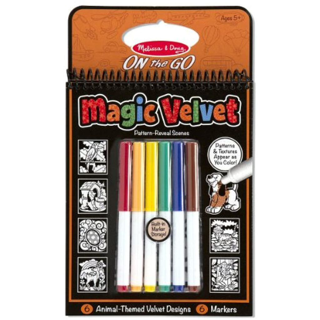 Melissa & Doug Animal: Magic Velvet Pattern Reveal Scenes & 1 Scratch Art Mini-Pad Bundle (05397)