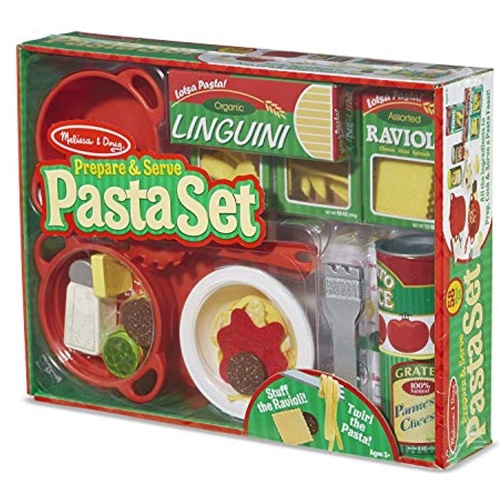 Melissa & Doug Bundle Includes 2 Items Slice Toss Salad Play Food Set with 52 Wooden and Felt Pieces Prepare Serve Pasta