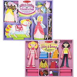 Melissa & Doug Bundle Includes 2 Items Lila and Lucky Wooden Dress-Up Princess Doll and Horse with Magnetic Accessories 108 pcs Abby and Emma Deluxe Magnetic Wood Dress-Up