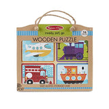 Melissa & Doug Natural Play Wooden Puzzle: Ready, Set, Go