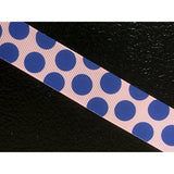 Polyester Grosgrain Ribbon for Decorations, Hairbows & Gift Wrap by Yame Home (7/8-in by 10-yds, 00037826 - Large Blue Polka Dots w/White background)