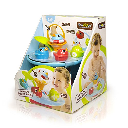 Yookidoo Bath Toy - Musical Duck Race with Auto Fountain, Water Pump, and 4 Racing Ducks