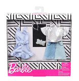 Barbie Clothes: 2 Outfits Doll Include A Sparkly Shirt, Skirt and Romper with Bow-Shaped Purse and Necklace, Gift for 3 to 8 Year Olds