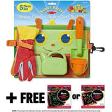 Melissa & Doug Happy Giddy Garden Tool Belt Set: Sunny Patch Outdoor Play Series & 1 Scratch Art Mini-Pad Bundle (06215)