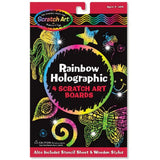 Melissa & Doug Rainbow Holographic: Scratch Art 4-Sheet Pack & 1 Scratch Art Mini-Pad Bundle (05805)