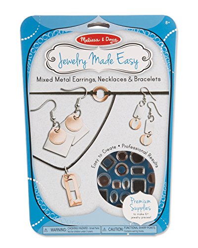 Melissa & Doug Jewelry Made Easy Mixed Metal Earrings, Necklaces, and Bracelets -  Jewelry-Making Set