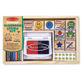 Melissa & Doug Classroom: Deluxe Wooden Stamp Set & 1 Scratch Art Mini-Pad Bundle (02400)