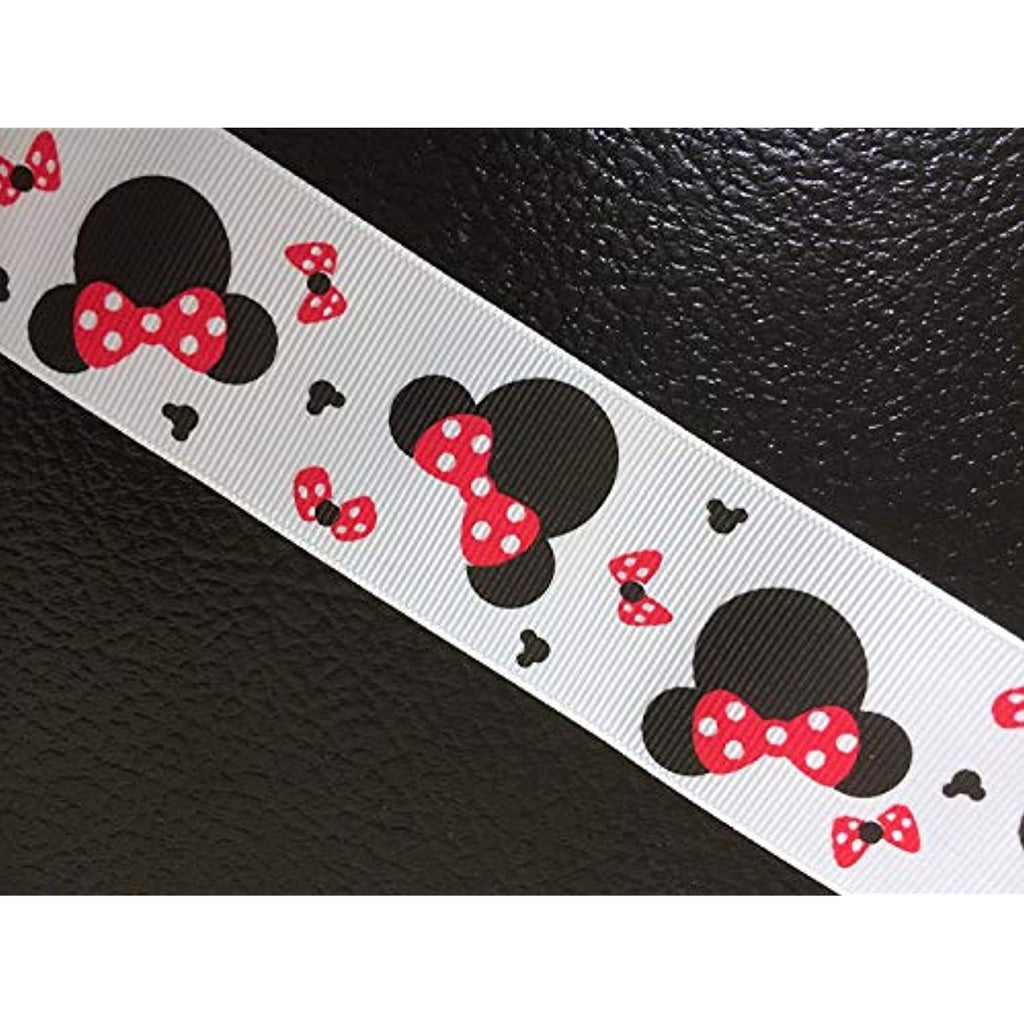 Polyester Grosgrain Ribbon for Decorations, Hairbows & Gift Wrap by Yame Home (1 1/2-in by 5-yds, Disney Minnie Mouse Bows)