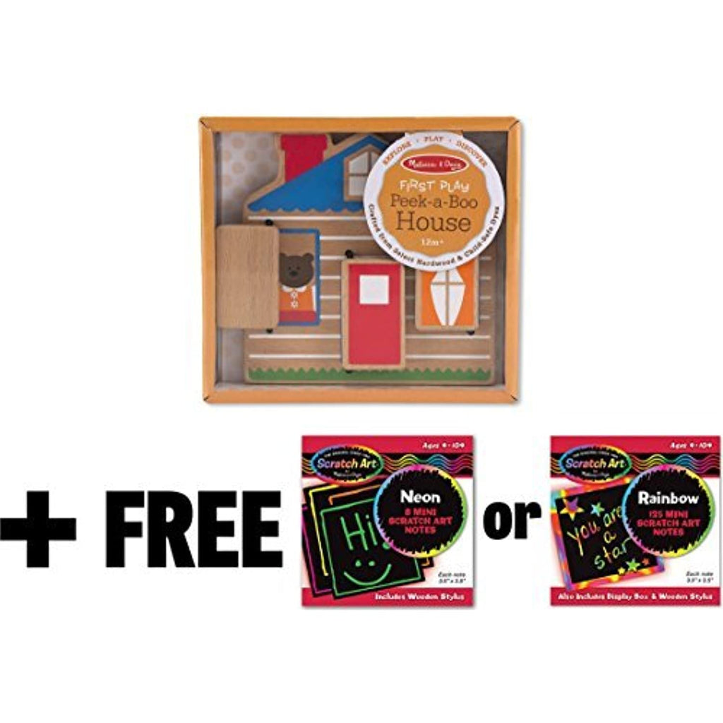 Melissa & Doug Peek-a-Boo House: First Play Series + FREE Scratch Art Mini-Pad Bundle [40341]