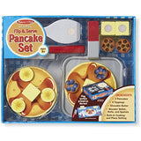 Melissa & Doug Wooden Playsets Bundle - Flip and Serve Pancake Set with Pizza Party Set - Ages 3 and Up - Imaginative Fun