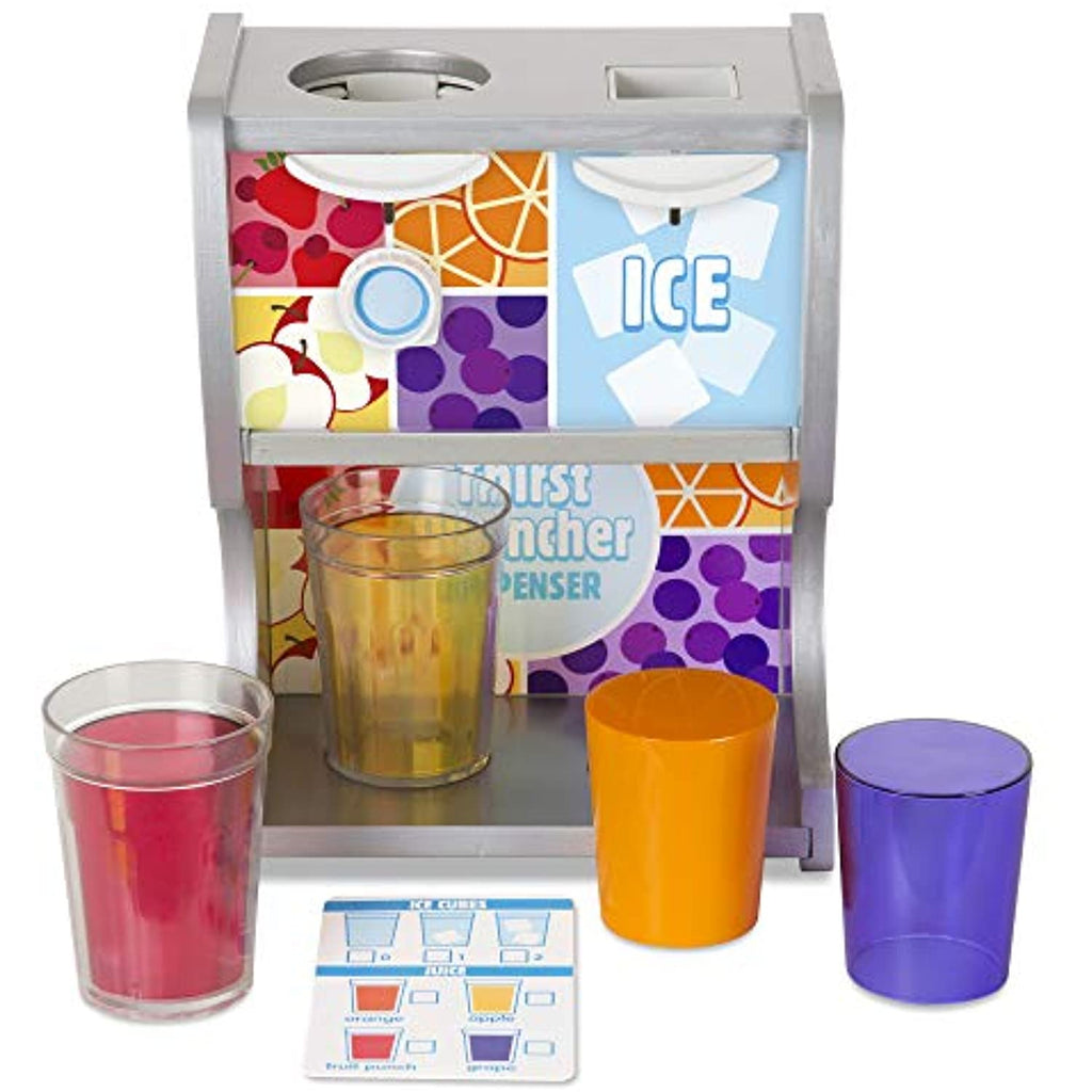 Melissa & Doug Wooden Thirst Quencher Drink Dispenser (10 Pieces, Great Gift for Girls and Boys - Best for 3, 4, 5, 6, and 7 Year Olds)