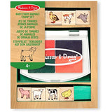 Melissa & Doug Baby Farm Animals: Wooden Stamp Set + Free Scratch Art Mini-Pad Bundle [16391]