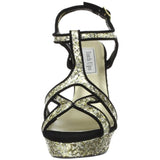 Touch Ups Women's Sasha Wedge Sandal,Gold Glitter,7.5 M US