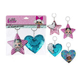 Bundle of 2 |L.O.L. Surprise! Party Favors - (Lip Gloss Set & Plush Flip Sequin Keychains)