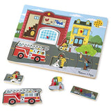 Melissa & Doug Sound Puzzle Around The House & Around The Fire Station Puzzle (8 Piece)