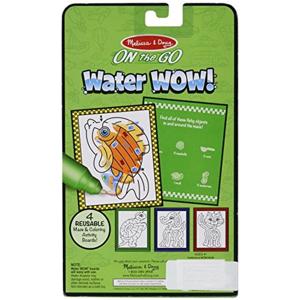 Melissa & Doug On the Go Water Wow! Pet Mazes Activity Pad (Reusable Water-Reveal Coloring Book, Refillable Water Pen)